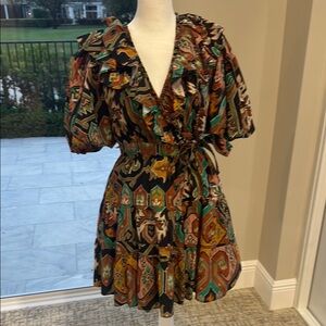Multicolor Patterned Women's Dress